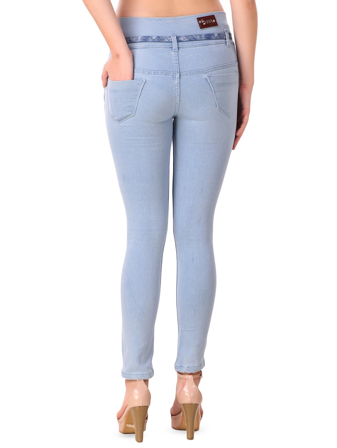 high rise button detail belted jeans - 16691467 - Zoom Image - 3