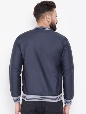 dark blue solid quilted jacket - 16691471 - Standard Image - 3