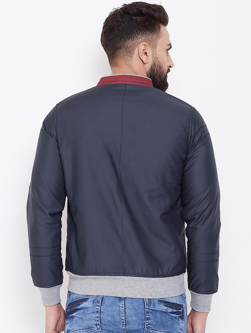 dark blue solid casual jacket - 16691473 - Zoom Image - 3