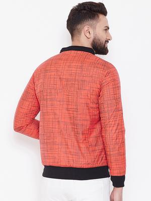 orange printed reversible casual jacket - 16691481 - Standard Image - 3