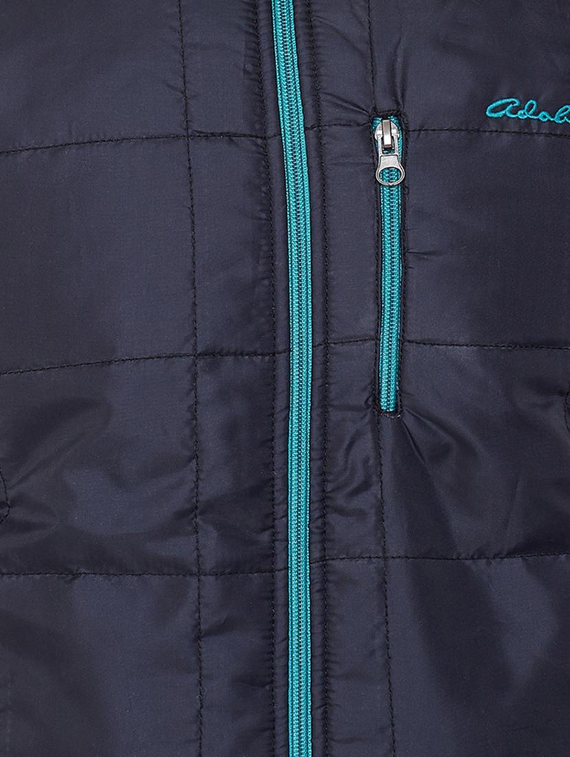 dark blue solid reversible quilted jacket - 16691486 - Zoom Image - 6