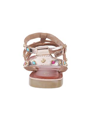 gold back strap sandals - 16691574 - Standard Image - 3