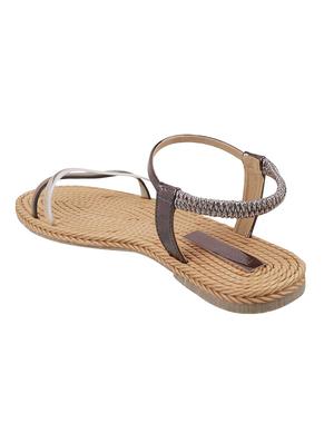 metallic back strap sandals - 16691912 - Standard Image - 3
