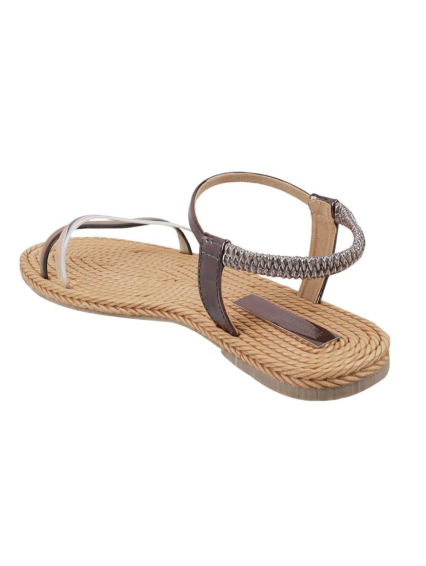 metallic back strap sandals - 16691912 - Zoom Image - 3