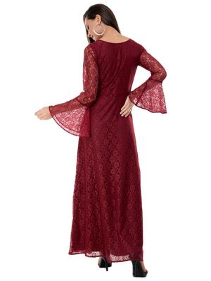 bell sleeved laced maxi dress - 16693215 - Standard Image - 3
