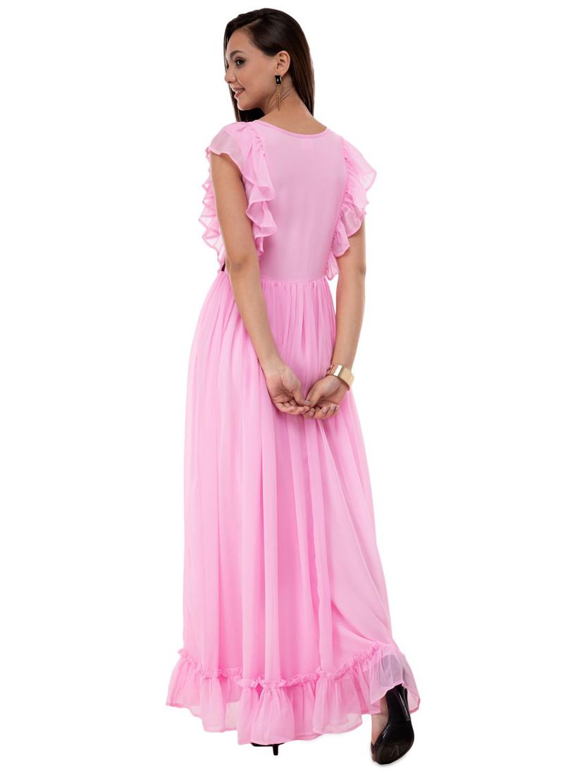 ruffle detail gathered hem gown - 16693220 - Zoom Image - 3