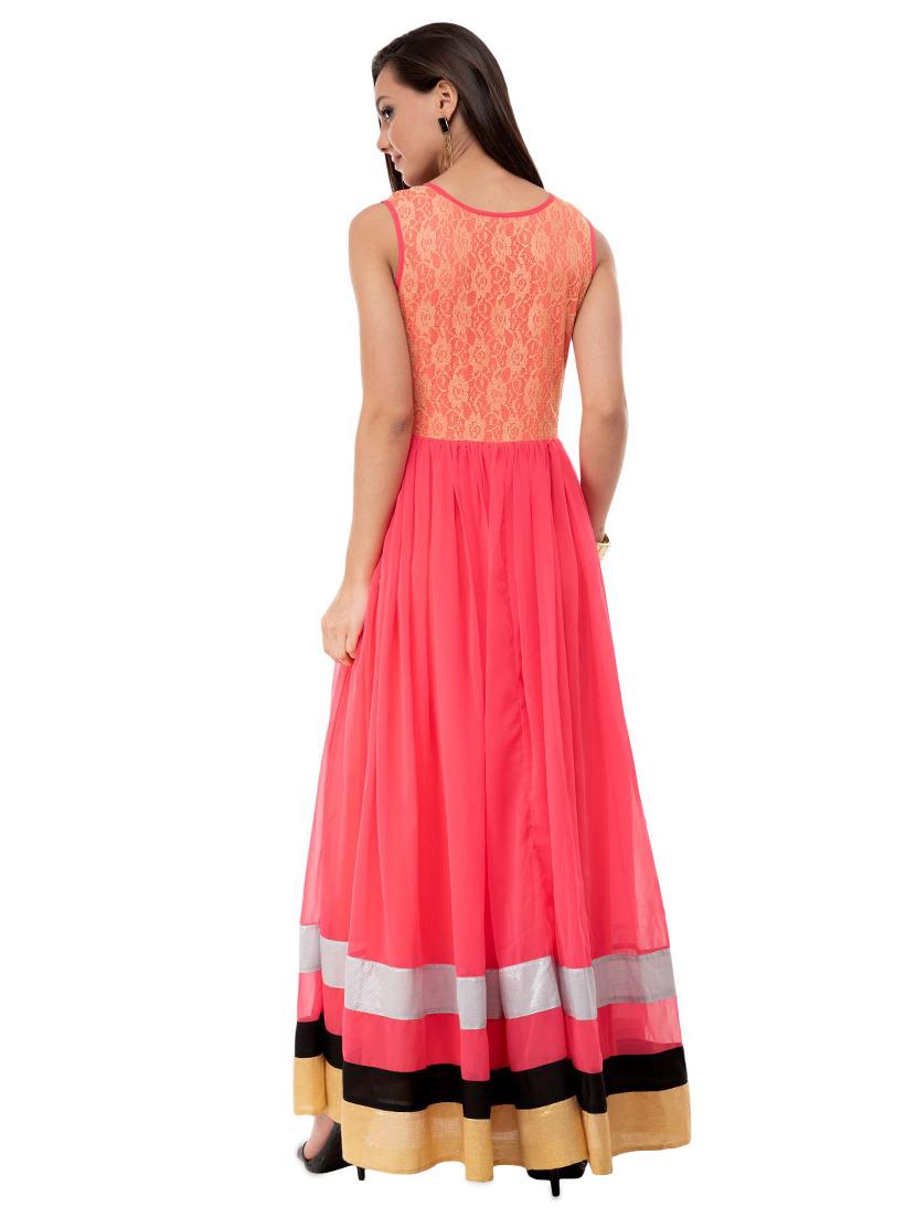 round neck gathered gown - 16693221 - Zoom Image - 3