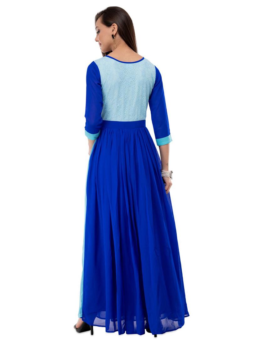 round neck layered gown - 16693223 - Zoom Image - 3