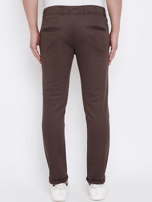 brown solid chinos - 16693607 - Standard Image - 3