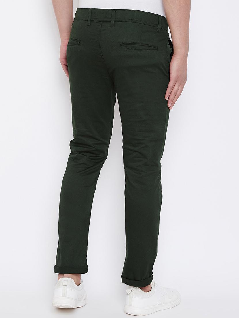 green solid chinos - 16693608 - Zoom Image - 3