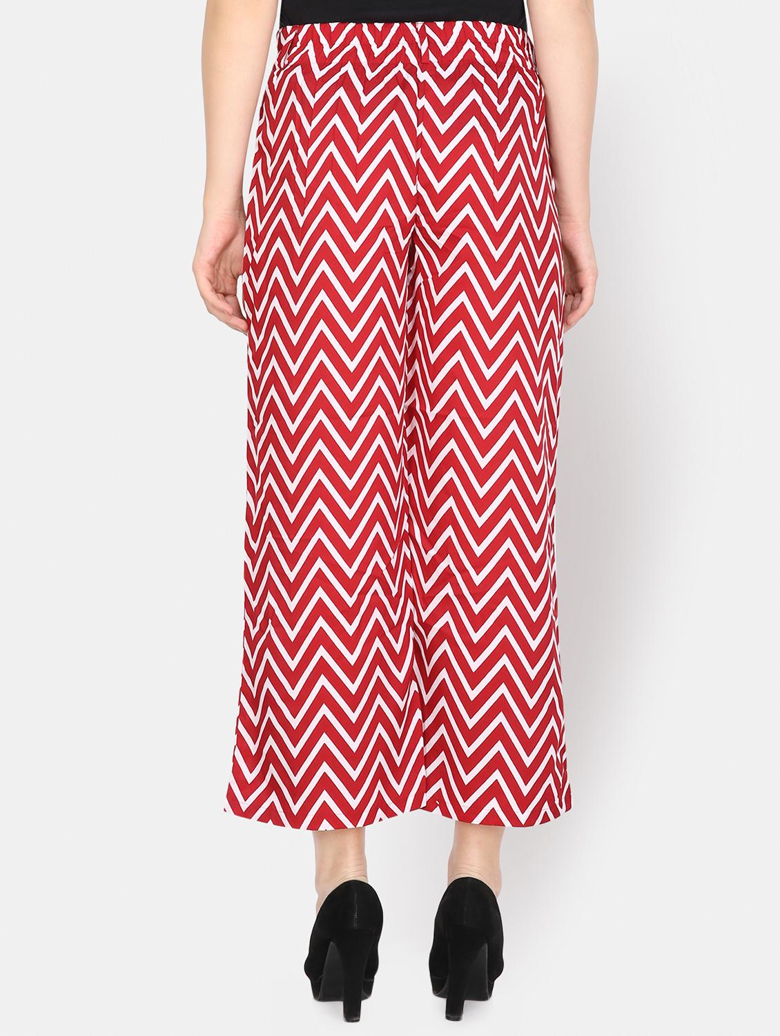 high rise chevron straight palazzo - 16693816 - Zoom Image - 3