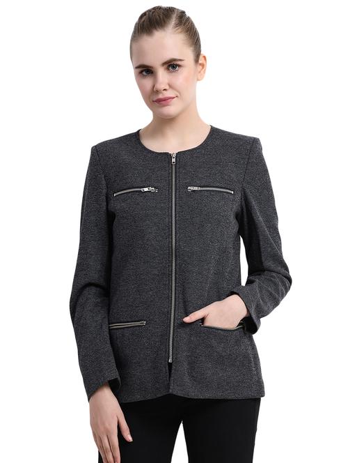 long sleeved zipper detail jacket - 16694292 - Very Small Image - 1