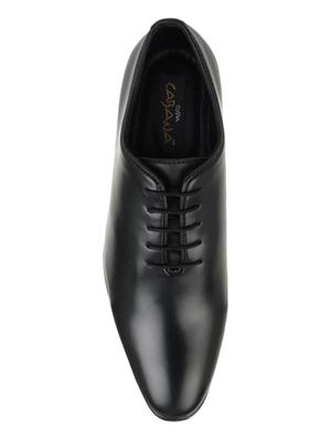 black leatherette lace-up oxfords - 16694357 - Standard Image - 3