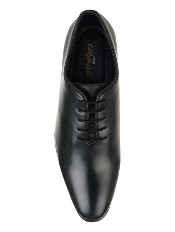 black leatherette lace-up oxfords - 16694357 - Zoom Image - 3
