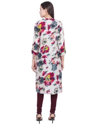 floral print high-low kurta - 16694392 - Standard Image - 3