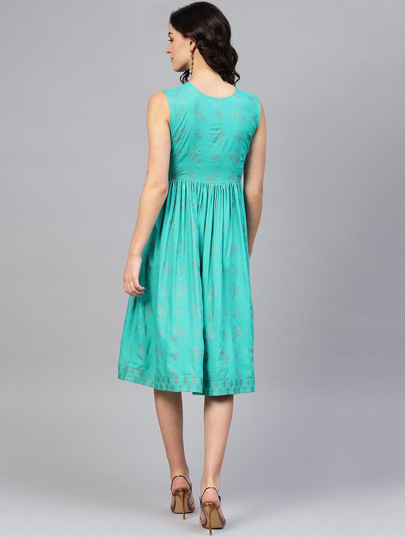 cutout neck gathered a-line dress - 16694717 - Zoom Image - 3