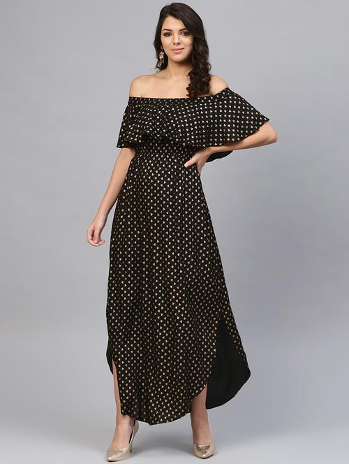 off shoulder layered high low dress - 16694728 - Standard Image - 1