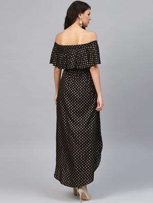 off shoulder layered high low dress - 16694728 - Standard Image - 3