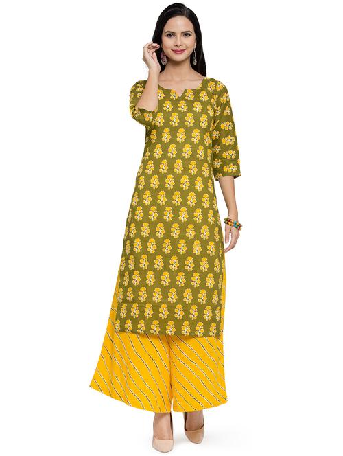 floral print kurta palazzo set - 16694878 - Standard Image - 1