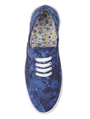 blue canvas lace up sneakers - 16695227 - Standard Image - 3