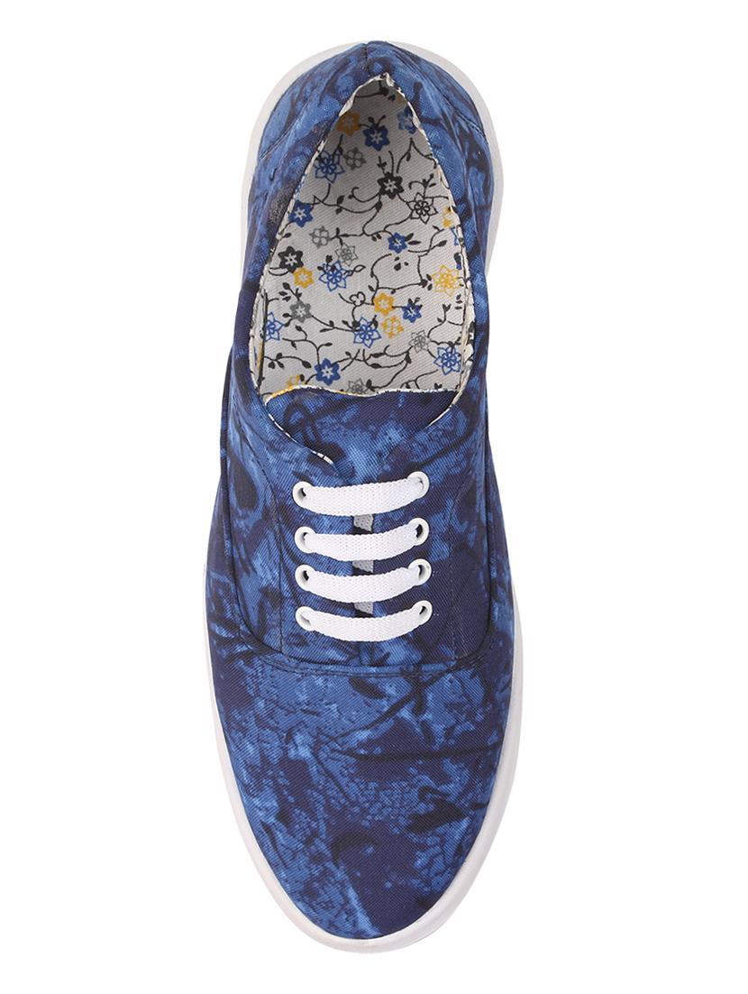 blue canvas lace up sneakers - 16695227 - Zoom Image - 3