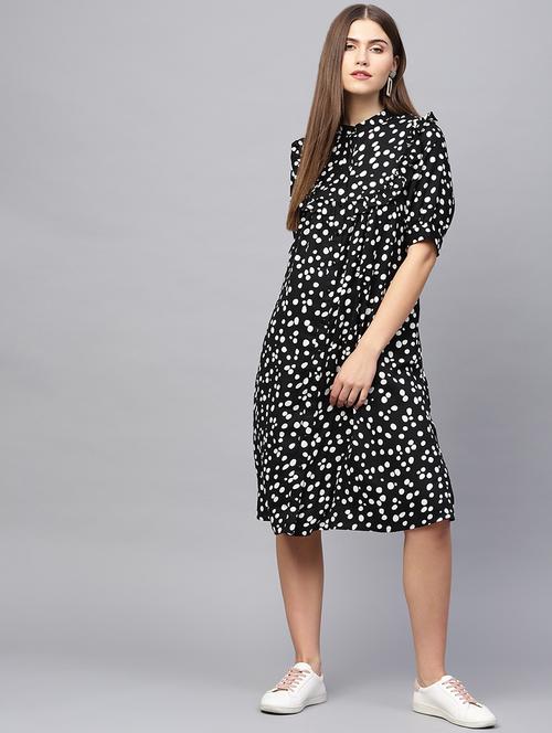 polka dot frill detail shift dress - 16695242 - Standard Image - 1