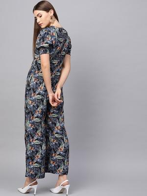 puff sleeved tropical jumpsuit - 16695289 - Standard Image - 3