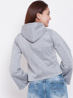 lace up detail hooded sweatshirt - 16695415 - Standard Image - 3