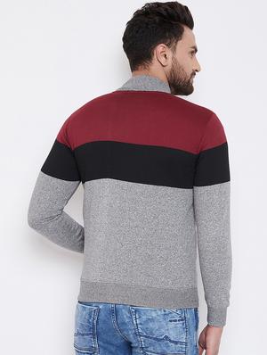 grey color block sweatshirt - 16695657 - Standard Image - 3