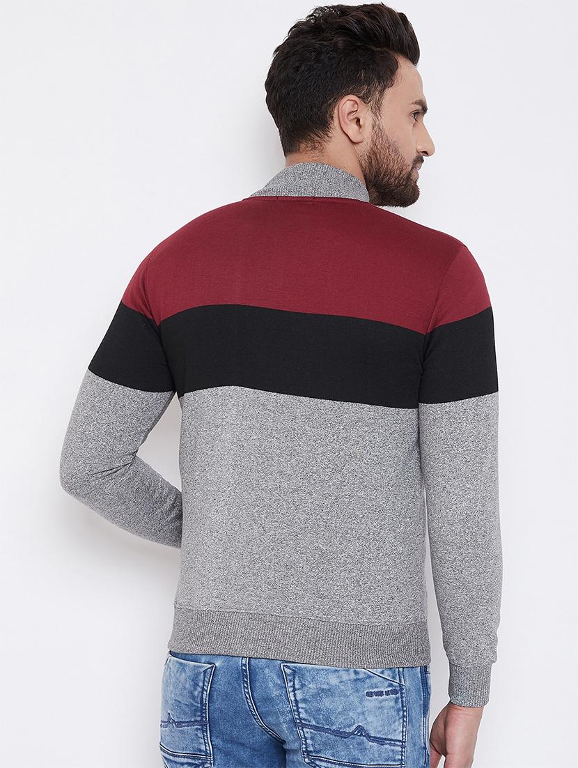 grey color block sweatshirt - 16695657 - Zoom Image - 3