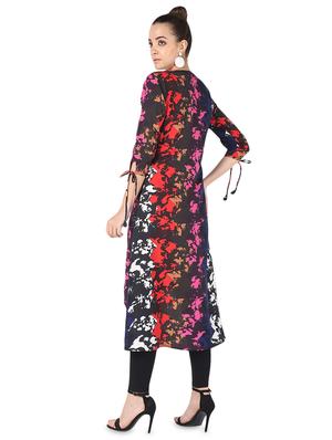 abstract printed high-low kurta - 16695720 - Standard Image - 3