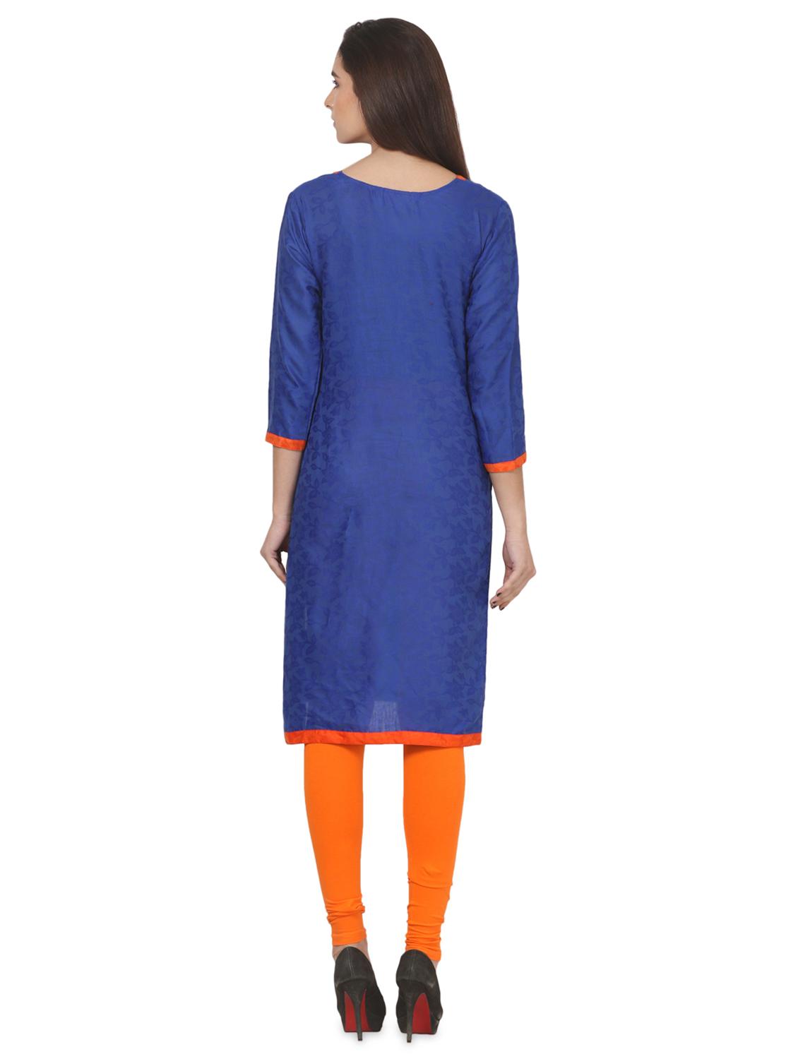 solid straight kurta - 16695738 - Zoom Image - 3