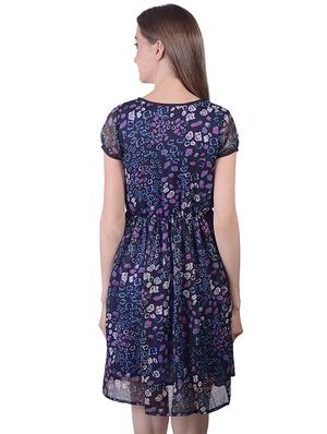 round neck gathered a-line dress - 16695749 - Standard Image - 3