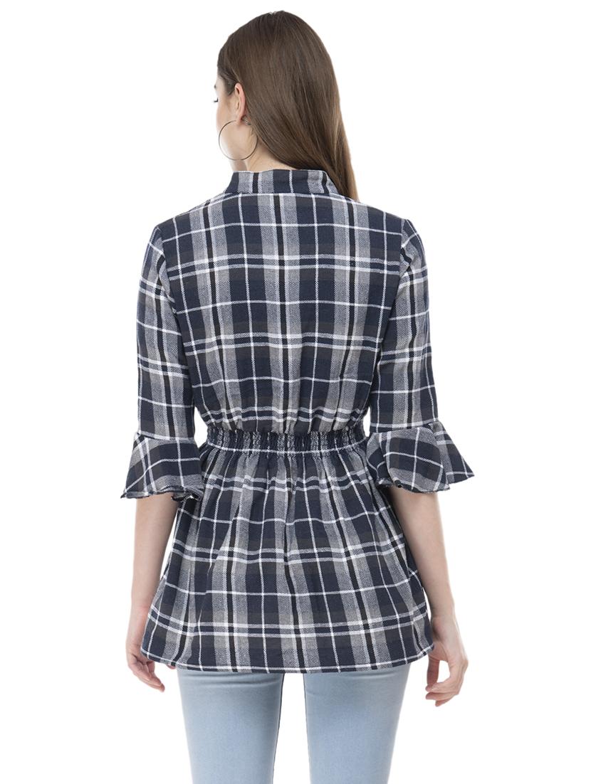 tassel tie up ruched peplum top - 16695774 - Zoom Image - 3