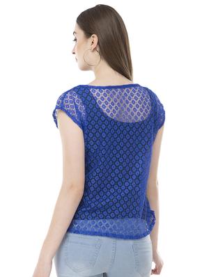 boat neck floral laced top - 16695800 - Standard Image - 3