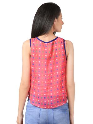 round neck heart print tank top - 16695810 - Standard Image - 3