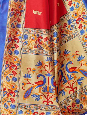 conversational bordered saree with blouse - 16695846 - Standard Image - 3