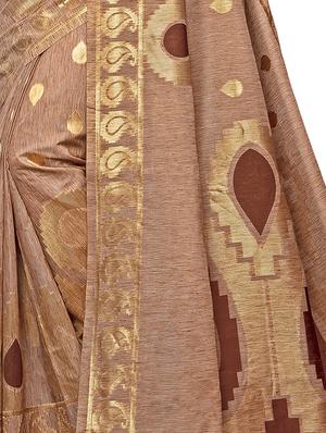 printed woven saree with blouse - 16696188 - Standard Image - 3