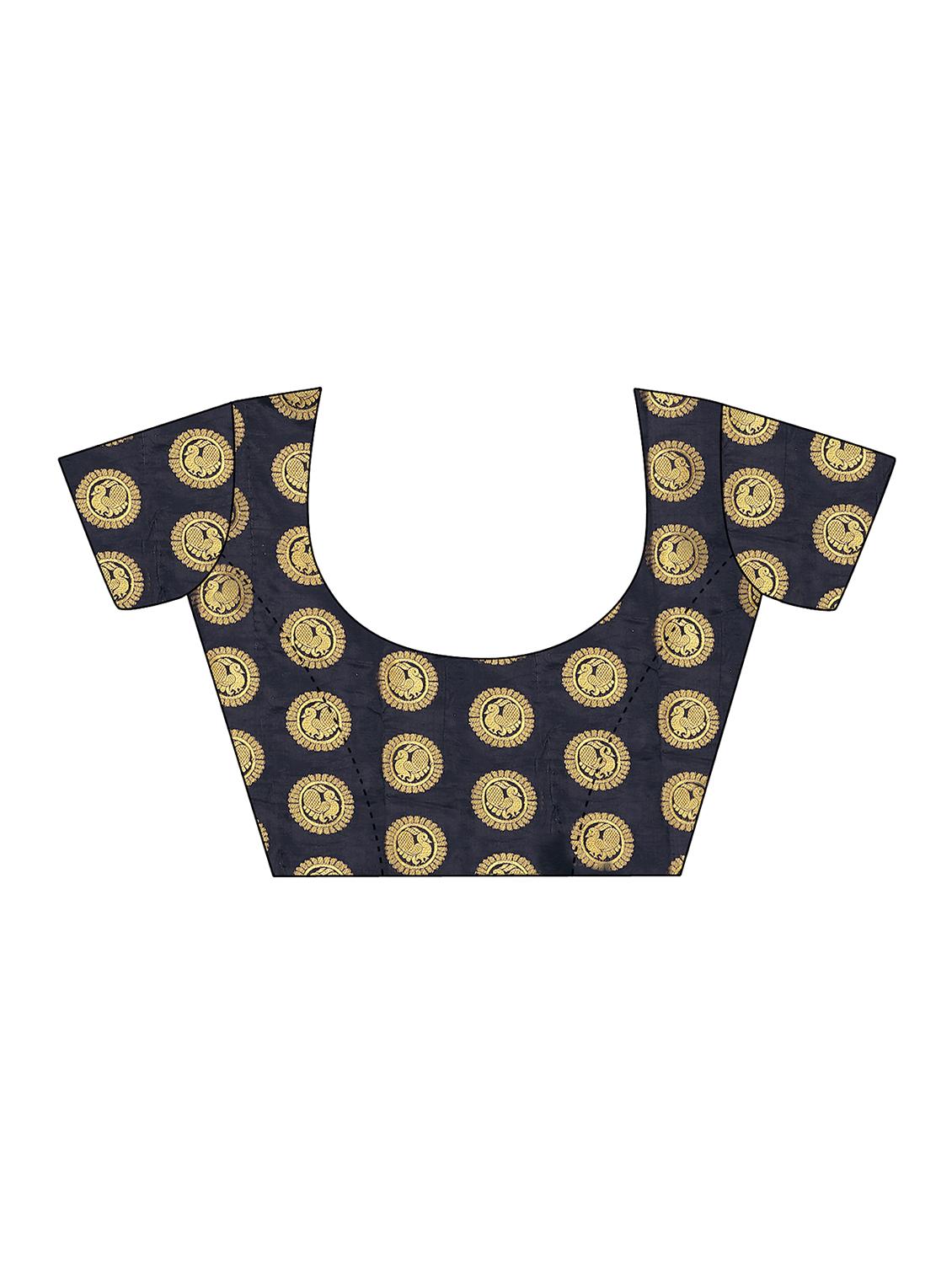 conversational kanjivaram saree with blouse - 16696672 - Zoom Image - 3