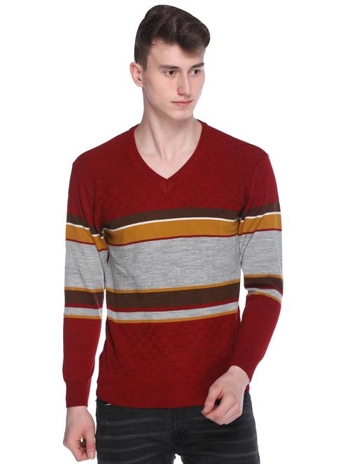red color block pullover - 16696683 - Standard Image - 1
