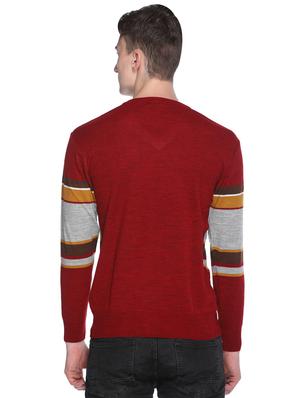 red color block pullover - 16696683 - Standard Image - 3