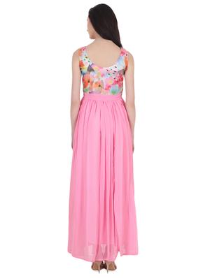 round neck gathered maxi dress - 16696867 - Standard Image - 3
