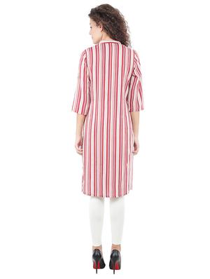 striped straight kurta - 16697419 - Standard Image - 3