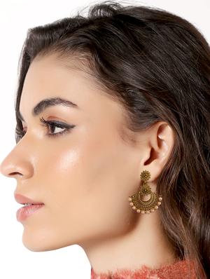 pink gold plated drop earring - 16697548 - Standard Image - 3