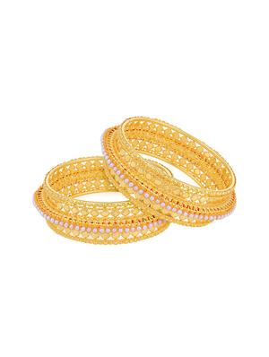 gold pearl gold plated bangle - 16697883 - Standard Image - 3