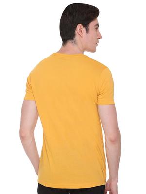 yellow typographic chest print t-shirt - 16698090 - Standard Image - 3