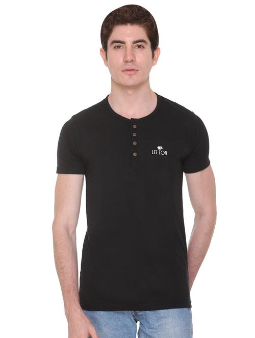 black solid t-shirt - 16698095 - Standard Image - 1