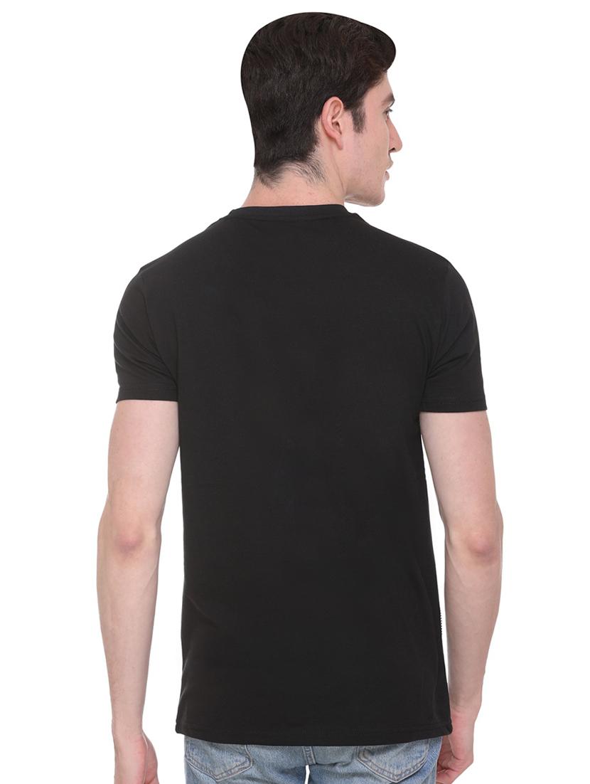 black typographic front print t-shirt - 16698100 - Zoom Image - 3