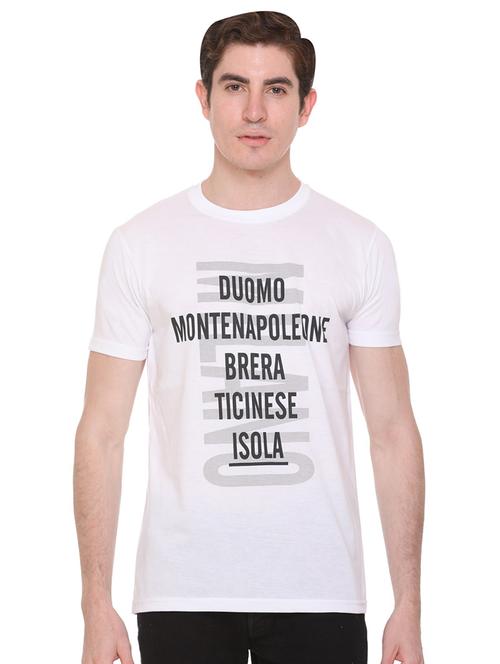 white typographic chest print t-shirt - 16698113 - Standard Image - 1