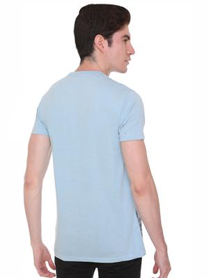light blue front printed t-shirt - 16698135 - Standard Image - 3